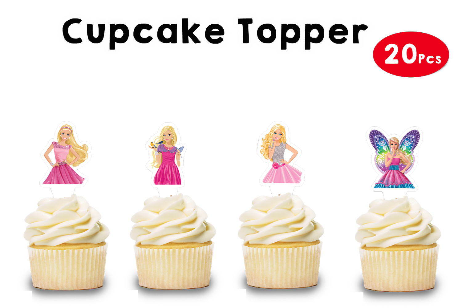 Barbie Cupcake Topper (20 Pcs)