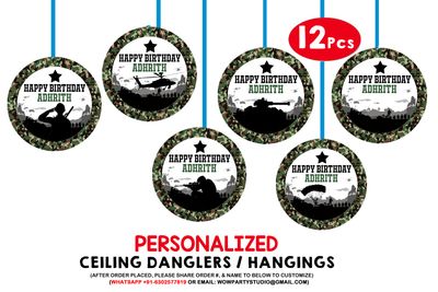Military Theme Ceiling Hangings / Danglers (12 Pcs)