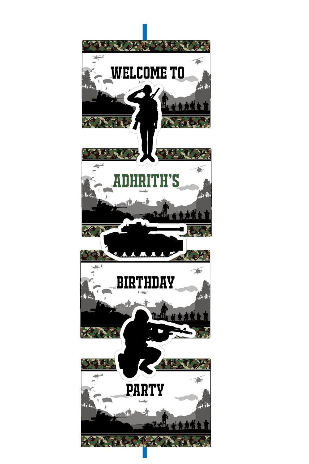 Military Theme Birthday Door/Welcome Banner (5ft)
