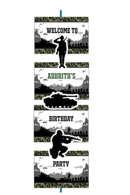 Military Theme Birthday Door/Welcome Banner (5ft)