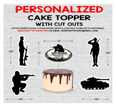Military Theme Cake Topper Combo