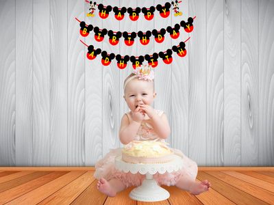Micky Mouse Bunting Banner With Name