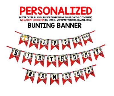 Car Bunting Banner With Name