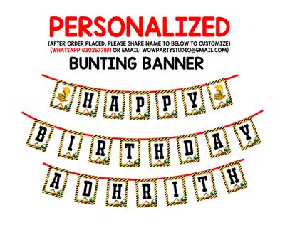 Construction - Bunting Banner with Name