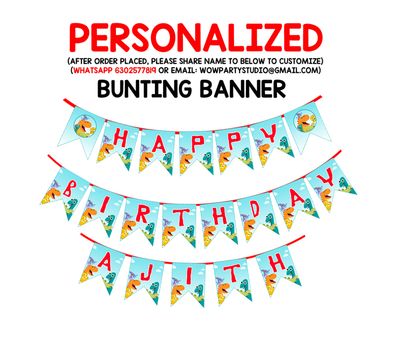 Dino - Bunting Banner with Name