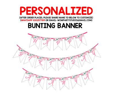 Floral - Bunting Banner with Name