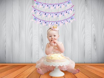Mermaid Theme Bunting Banner with Name