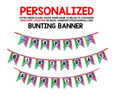PJ Mask Bunting Banner with Name