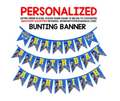 Paw Patrol Bunting Banner with Name