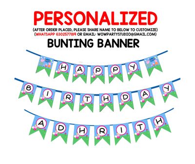 Peppa Pig Bunting Banner with Name
