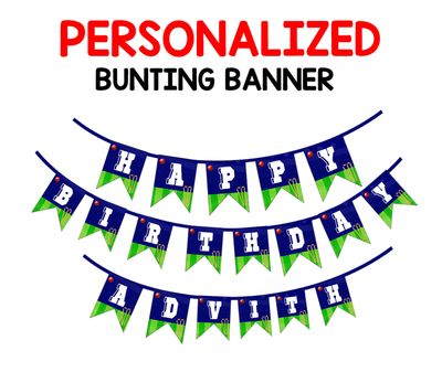 Cricket Bunting Banner with Name