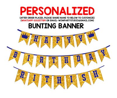 Royal Prince Bunting Banner with Name