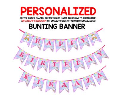 Unicorn Bunting Banner with Name