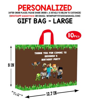 MineCraft Gift Bag - Large (10 Pcs)