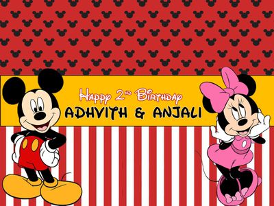 Mickey Minnie Backdrop / Background Banner (4ft x 5ft)