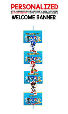 Sonic Theme Customised Door / Welcome Banner (5ft)