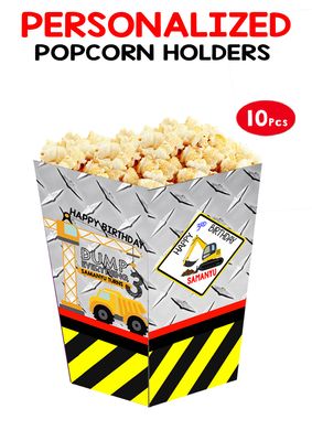 Construction Theme Popcorn Boxes (10 Pcs)
