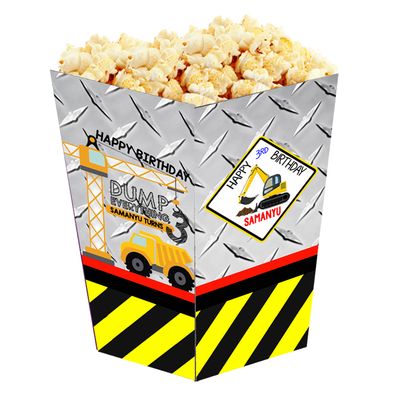 Construction Theme Popcorn Boxes (10 Pcs)