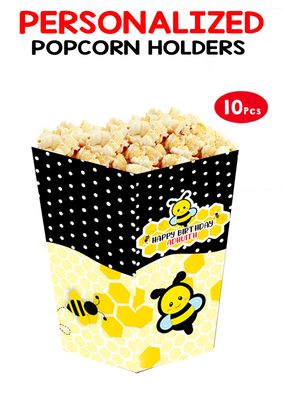 Honey Bee Theme Popcorn Boxes (10 Pcs)