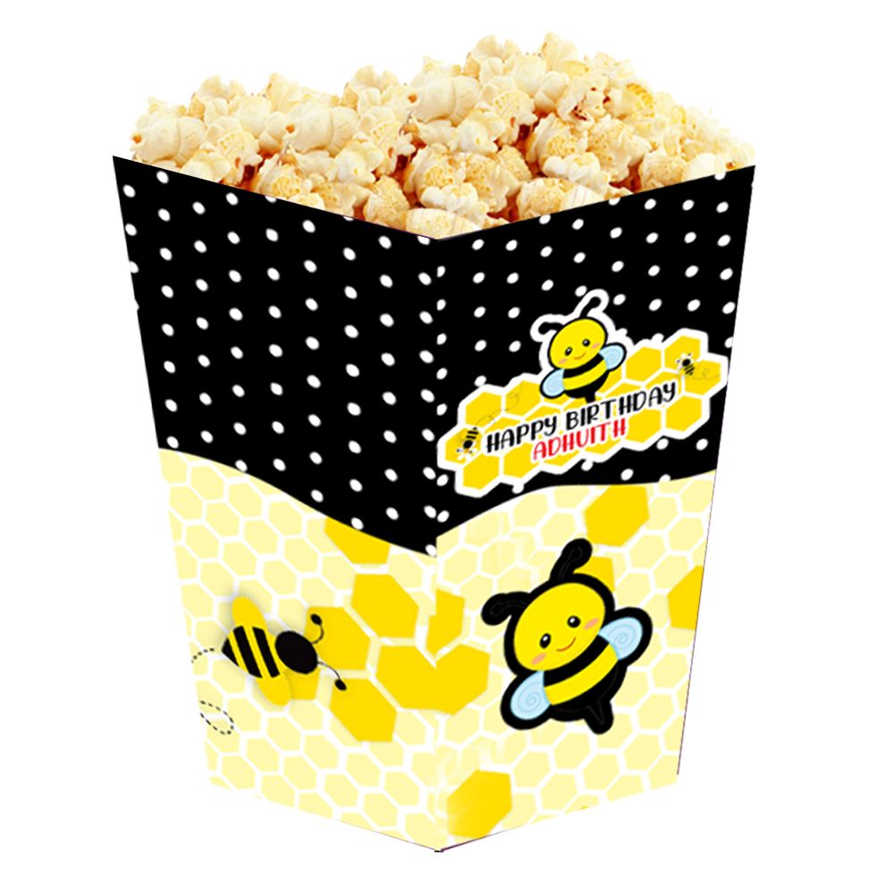 Honey Bee Theme Popcorn Boxes (10 Pcs)