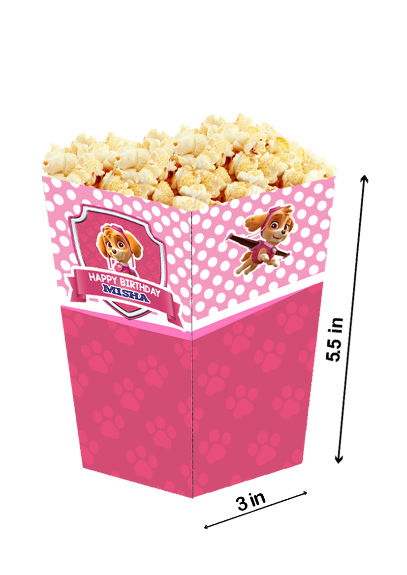 Pink Paw Patrol Popcorn Boxes (10 Pcs)
