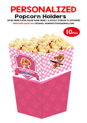 Pink Paw Patrol Popcorn Boxes (10 Pcs)