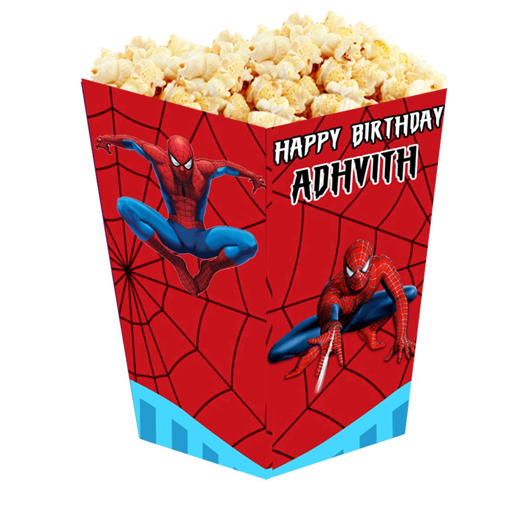 Spiderman Theme Popcorn Boxes (10 Pcs)