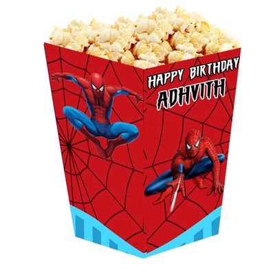 Spiderman Theme Popcorn Boxes (10 Pcs)