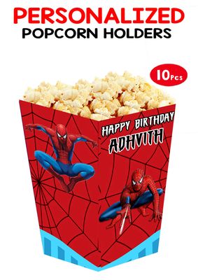 Spiderman Theme Popcorn Boxes (10 Pcs)