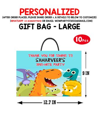 Dino Theme Gift Bag - Large (10 Pcs)