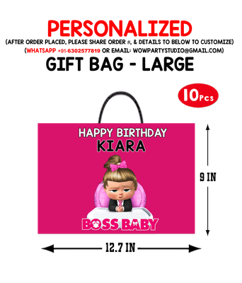 Boss Baby Girl Theme Gift Bag - Large (10 Pcs)