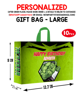 Hulk Theme Gift Bag - Large (10 Pcs)