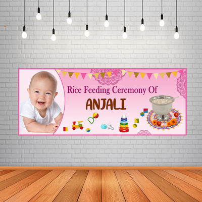 Rice eating Ceremony Backdrop / Background Banner (2ft x 5ft)