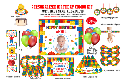 Lego Theme Birthday Combo Kit-100 Pcs