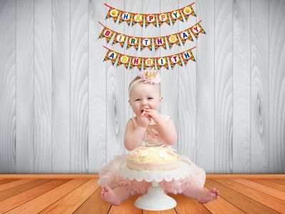 Lego Theme Bunting Banner With Birthday Boy/Girl Name-1Pc