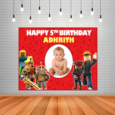 Roblox Backdrop / Background Banner With Baby Picture  (4ft x 5ft)