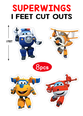 Super Wings Cutouts (1ft) - 8 Pcs Super Wings Cutouts (1ft) - 8 Pcs