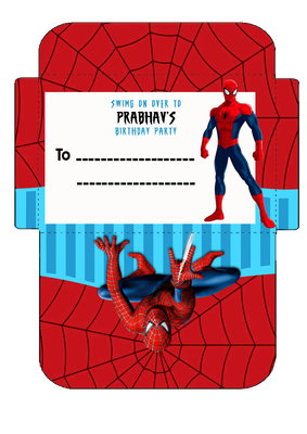 Spiderman Invitation Card Envelopes (16 Pcs)