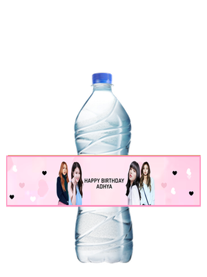 Black Pink Theme Water Bottle Wrappers (12Pcs)