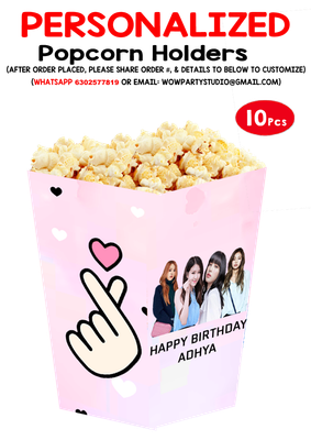Black Pink Theme Popcorn Boxes (10 Pcs)