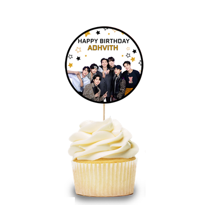 BTS Theme Cup Cake Topper (24 Pcs)