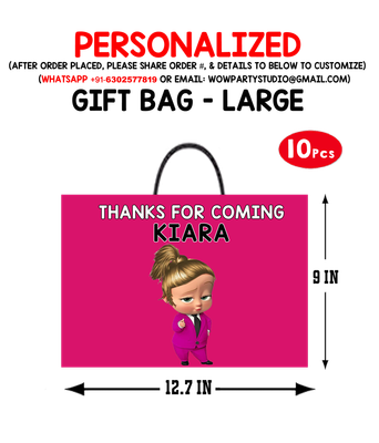 Boss Baby Girl Theme Gift Bag - Large (10 Pcs)