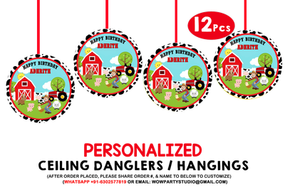 Farm Animals Ceiling Hangings / Danglers (12 Pcs) Farm Animals Ceiling Hangings / Danglers (12 Pcs)