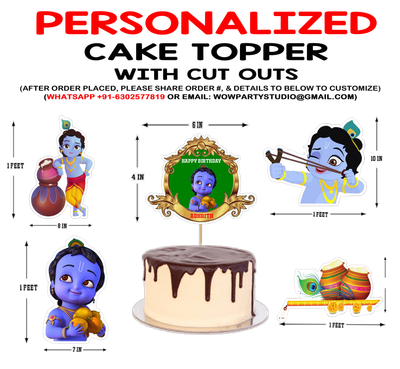 Little Krishna - Cake Topper Combo