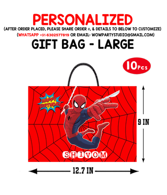 Spiderman Theme Gift Bag - Large (10 Pcs)