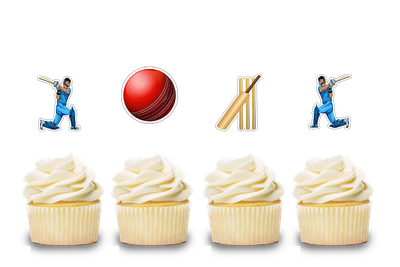 Cricket Theme Cupcake Shape Topper (20 Pcs)