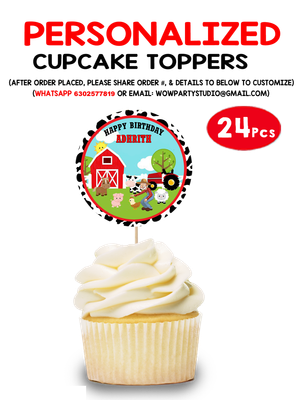 Farm Animals Cupcake Topper (24 Pcs)