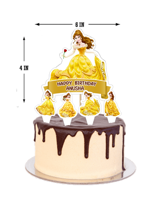 Belle Theme Cake Topper 5pcs Set