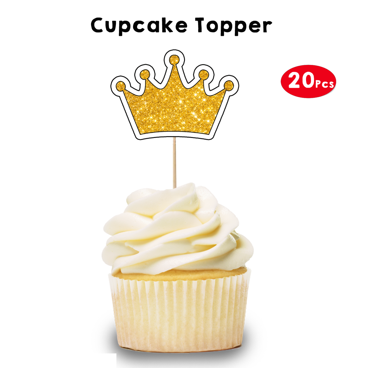 Royal Prince Theme Cupcake Shape Topper (20 Pcs)