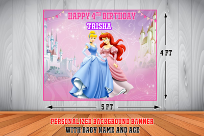 Princess Disney Backdrop / Background Banner #3 (4ft x 5ft)